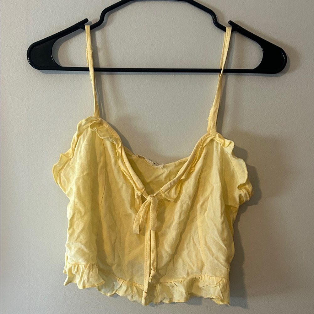 La Hearts Light Yellow Ruffle Cami